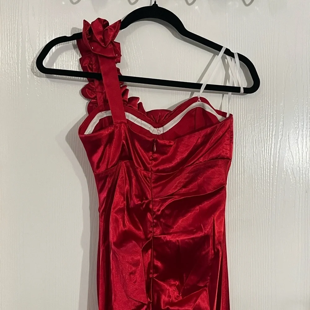 Blondie Nites Silk Red Mermaid Dress - Picture 5 of 9